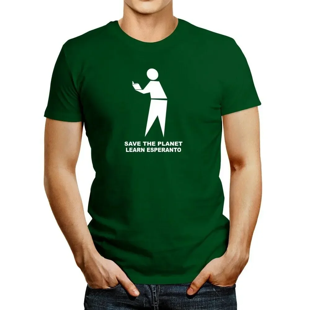 Save the planet learn Esperanto Shape T shirt