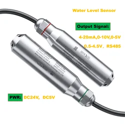 Transmisor de Sensor de nivel de líquido, sonda de 0-3m, 5m, 10m, 4-20Ma, 0-10V, 0-5V, transductor transmisor de nivel hidrostático para tanque de agua