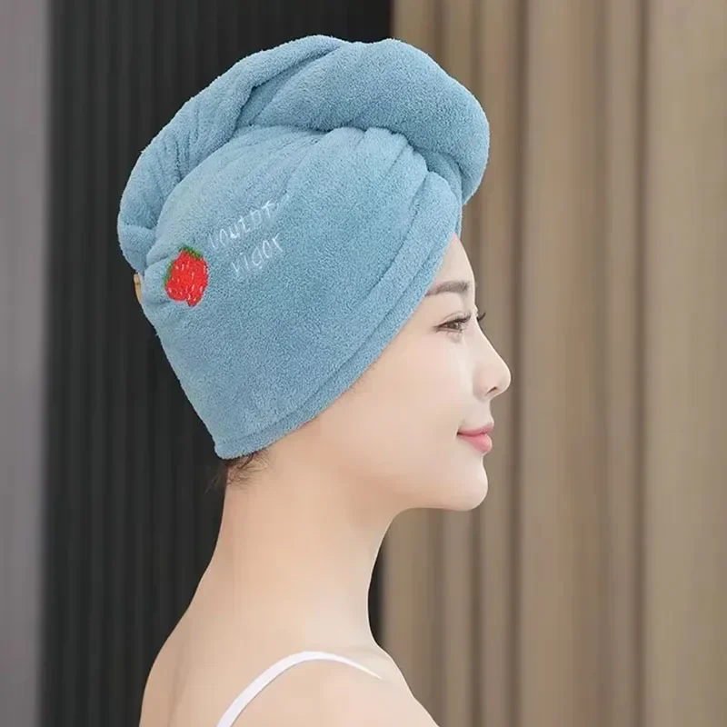 1/2PCS Quickly Dry Hair Hat Towels Super Absorbent Soft Bathroom Women Head Towels Cute Hair Towel Hair Dry Wrap Bonnets
