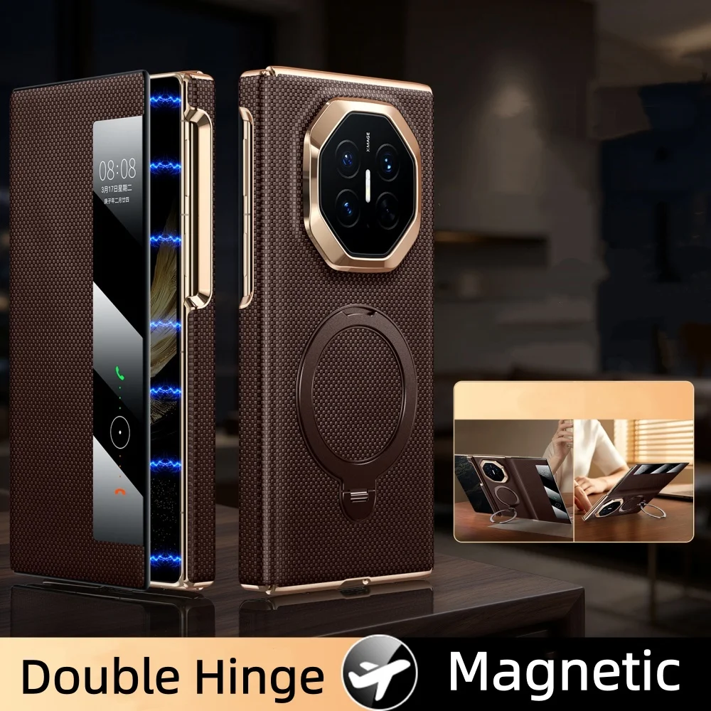 Genuine Cowhide Leather Magnetic Flip Case for Huawei Mate XT2 XT Business Cover