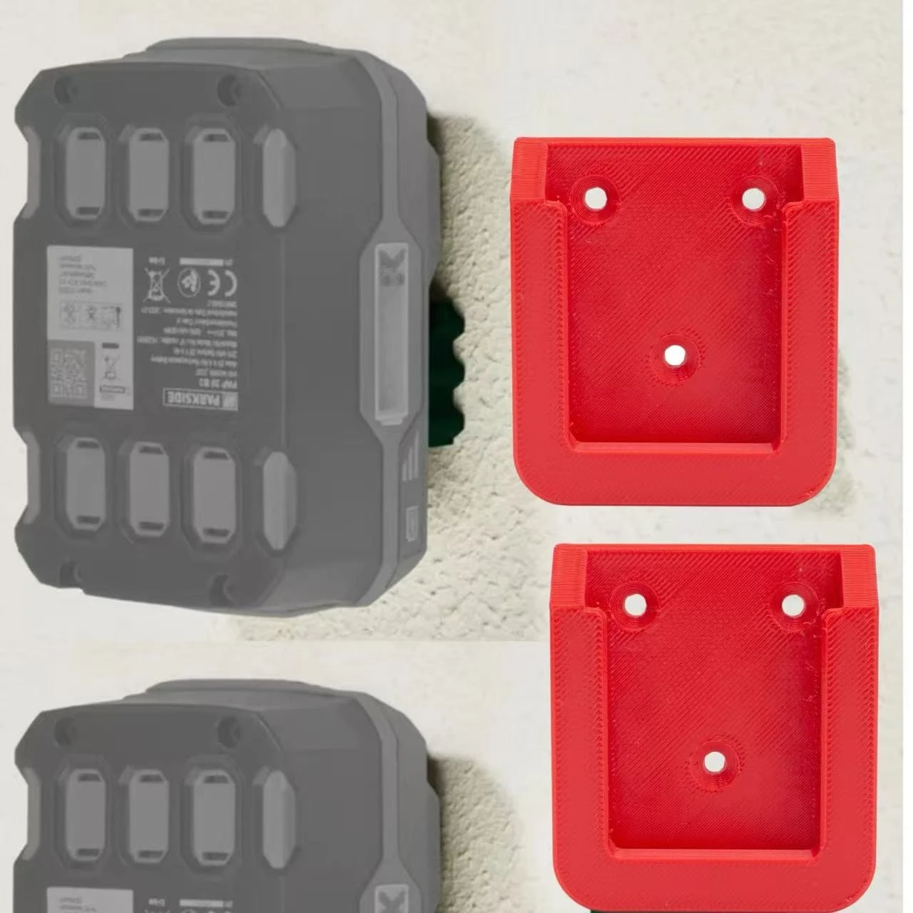 for Parkside Wall Mount Holder Bracket For 20V 2Ah / 4Ah Cordless Power Tool Battery
