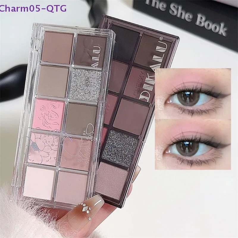 DIKALU 12-Color Low Saturation Eyeshadow Palette All Matte Tea Apricot Eye Makeup Palette Daily Earth Makeup Long Eye Shadows