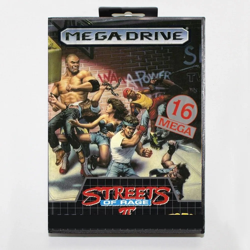 Streets of Rage 2 Cartão de jogo MD Capa BR de 16 bits para cartucho de console de videogame Sega Megadrive Genesis