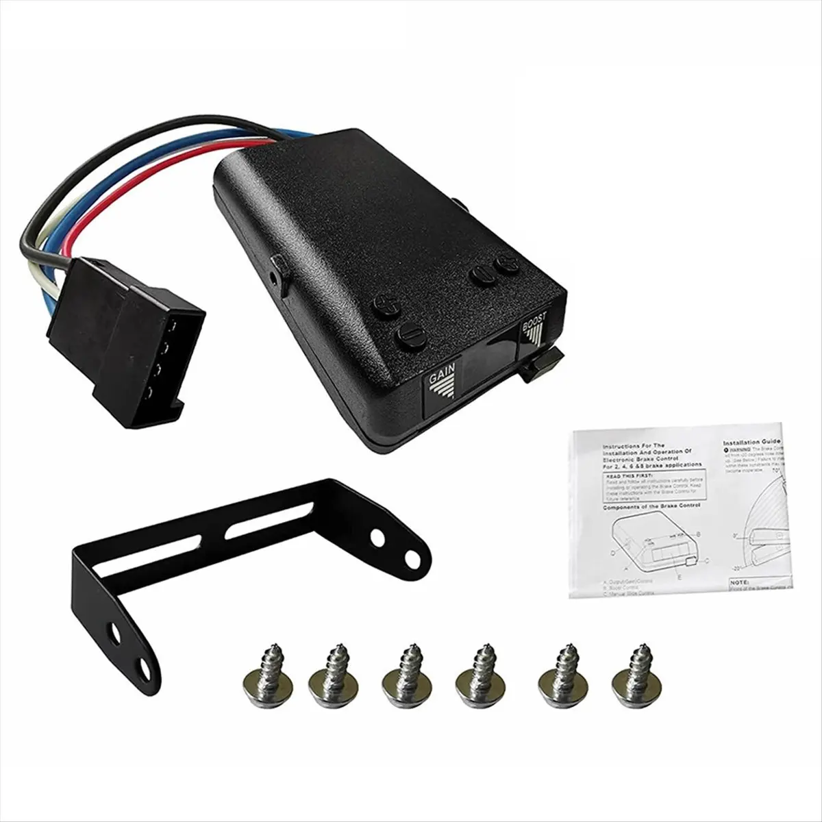 B21B Digital Trailer Brake Controller Time-Delay Brake Controller for 1-4 Axles Electronic Trailer Brake Controller