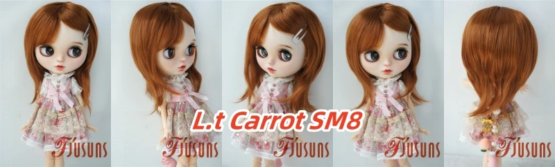 JD762 Natural curls Mid long doll wigs that can be tilted and self trimmed with bangs Full sizes Doll Accessories