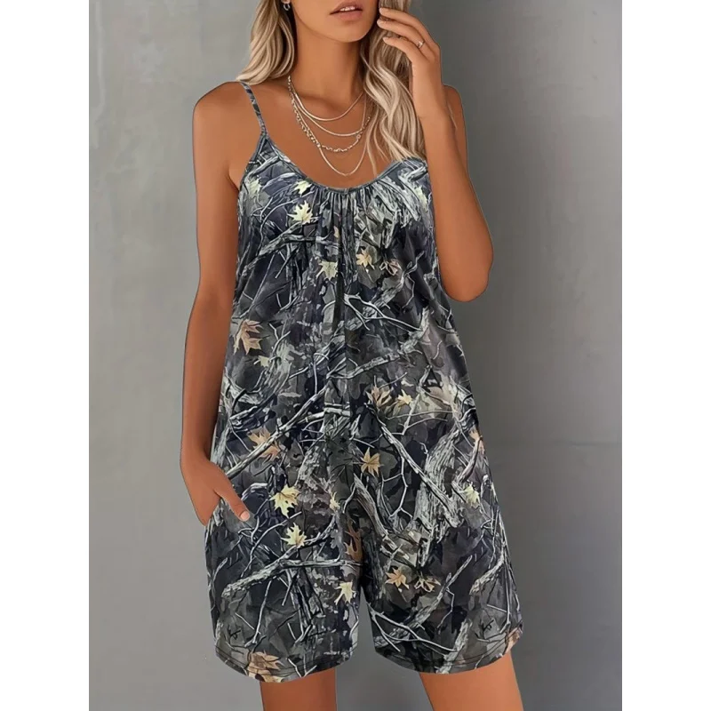 

Spring and Autumn Hot Girl Women's New High Waist Wide Leg Pants Loose Slim Hot Girl Casual One-piece Shorts