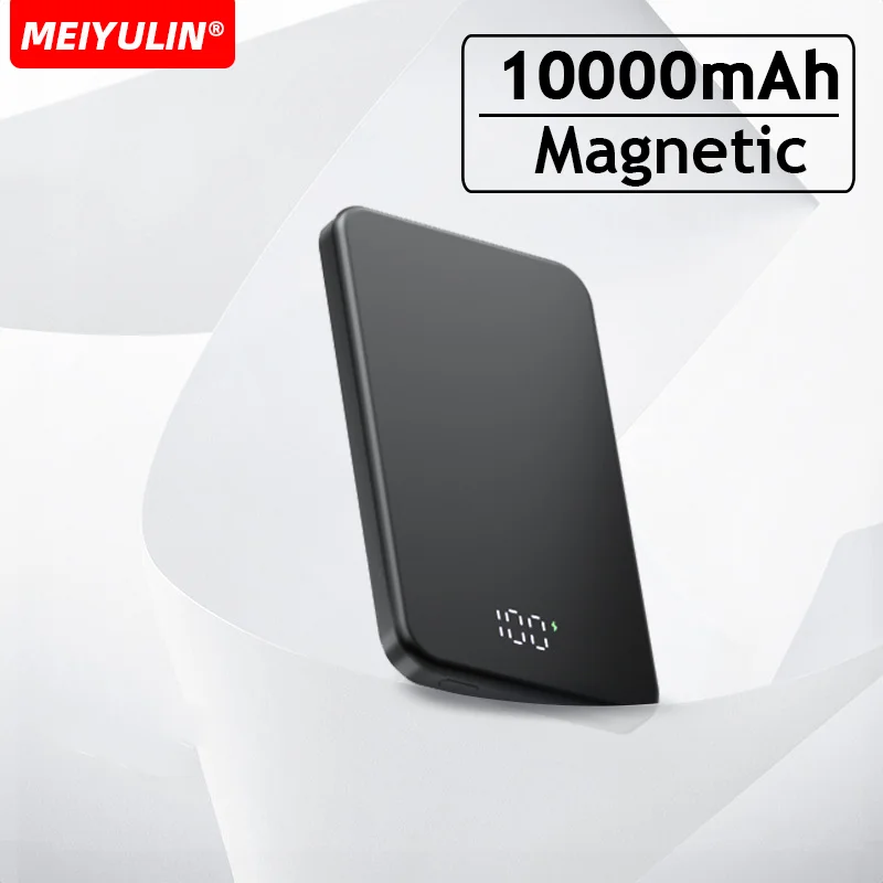 

10000mAh Magnetic Wireless Power Bank Thin PD20W Fast Charging Portable External Spare Battery for iPhone 15 14 13 12 Samsung