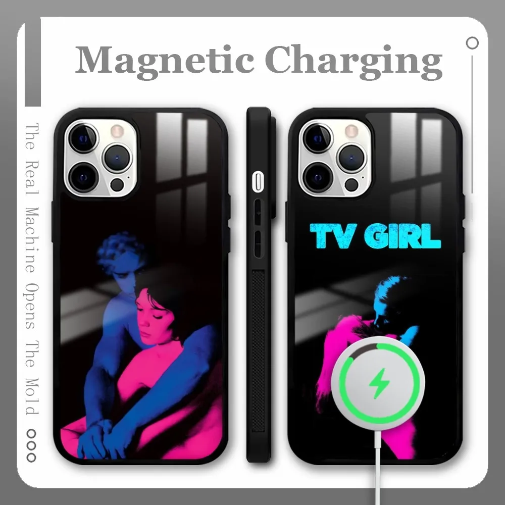 

T-TV Girl Album Phone Case For iPhone 16 15 14 13 12 11 Pro Max Plus Mini Magnetic Magsafe Wireless Charging Cover Coque