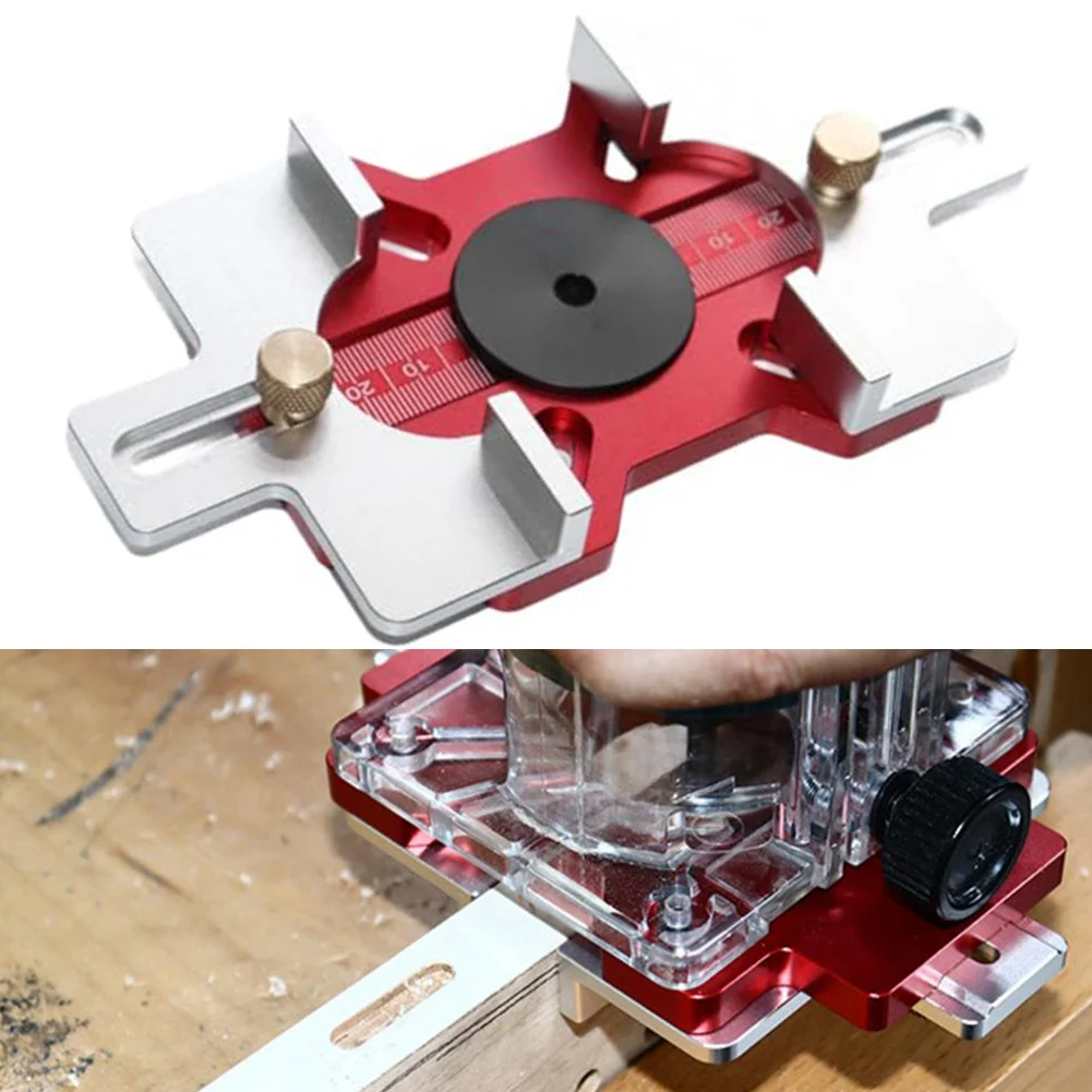 1set 2-in-1 Aluminum Alloy Slotted Positioning Plate For Drawer Handle Punching And Woodworking Slotting Template Tool