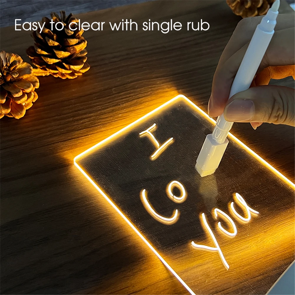 Creative Led Night Light Note Board Message Board With Pen USB Power Decor Night Lamp Gift For Children Girl Friend For Bedroom