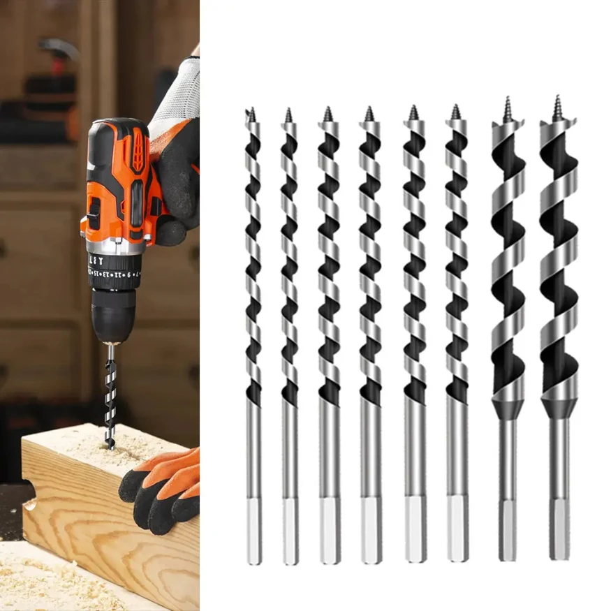 

1 шт., деревообрабатывающая роликовая дрель, 230 мм, 300 мм, длинная шестиугольная ручка, повороты для жареного теста, деревянный наконечник, инструмент для развертывания замка двери