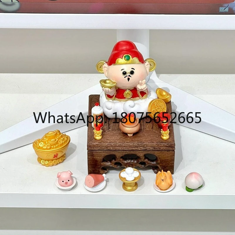 Five-way god of wealth desk ornament figurine - prosperity decoration, little god of fortune, stress relief gift