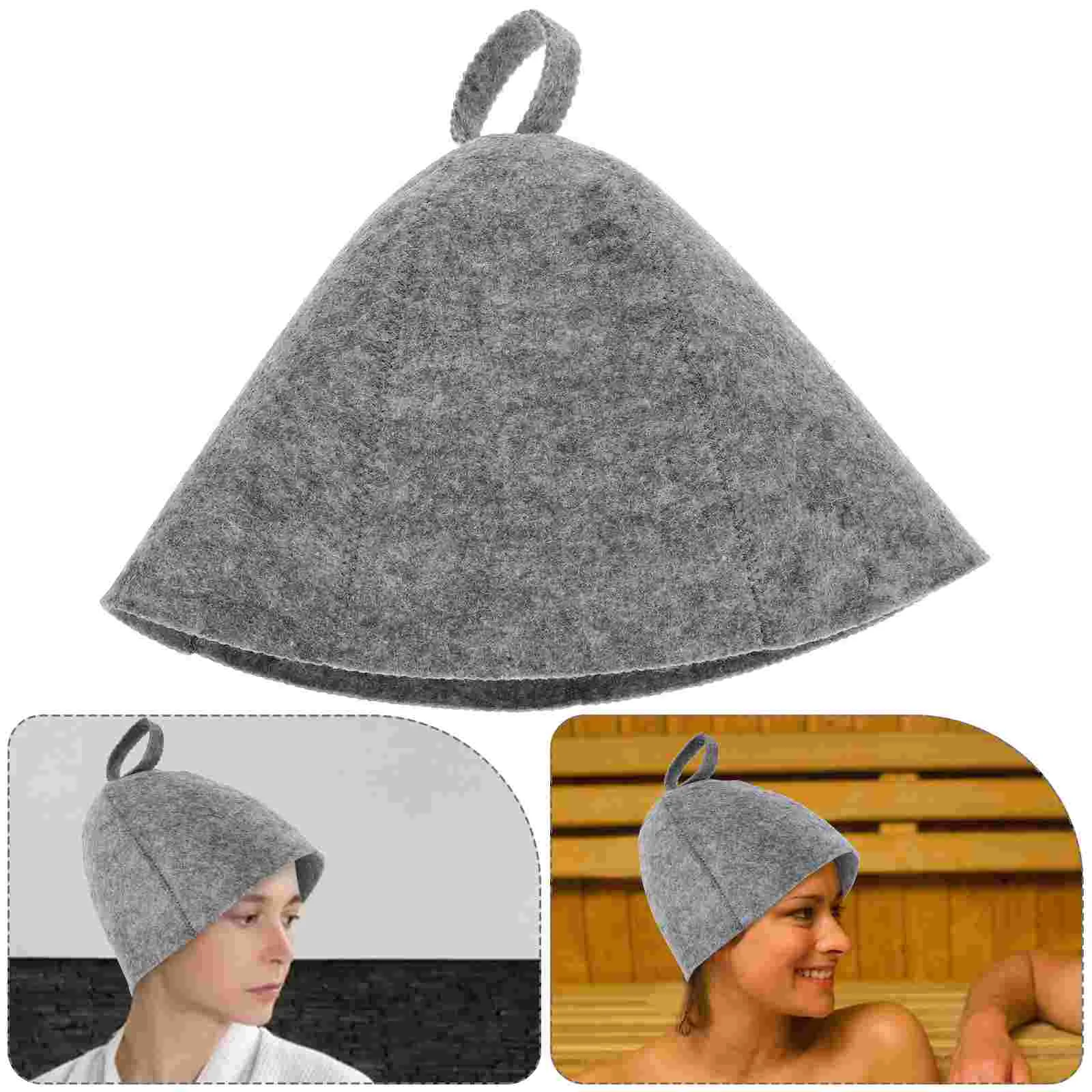 

Shower Caps Felt Sauna Hat Accessories Hats Bath Simple Style Supplies Grey Bonnet