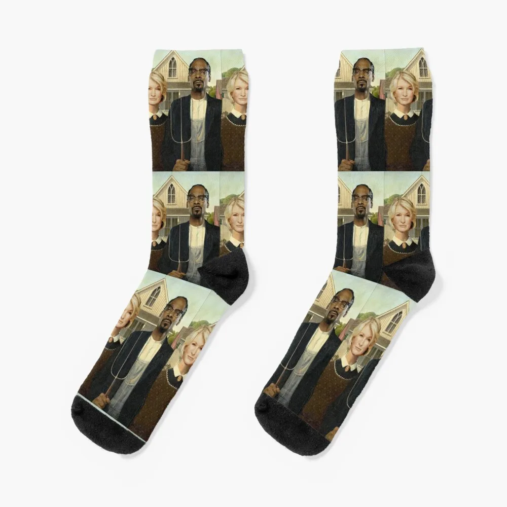 

Snoop Martha American Gothic Socks gym halloween fashionable new year Mens Socks Women's