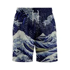 

2026 Summer Hot Selling Fashion Hawaiian Vacation Surfing Shorts Hip Hop Street 3D Printed Round Neck Sports Loose Shorts Large