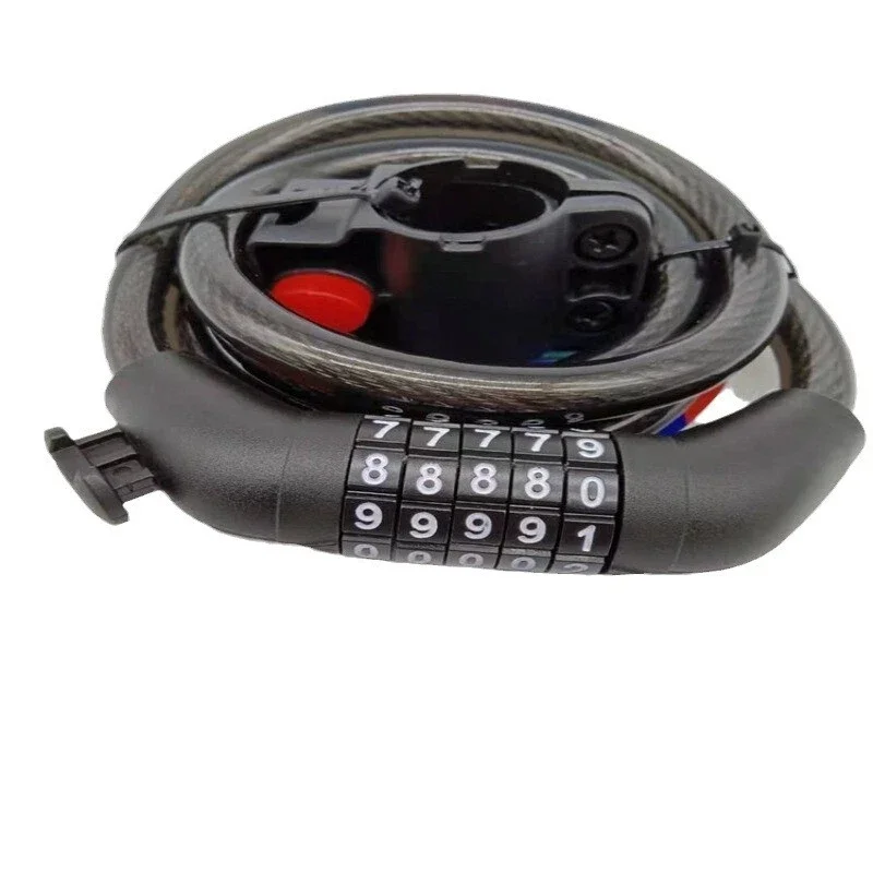 

Комбинированный замок для электрического велосипеда Ridstar, 5-значный кодовый 4-футовый кабель, противоугонный тросовый замок, аксессуары для электрического велосипеда, черный