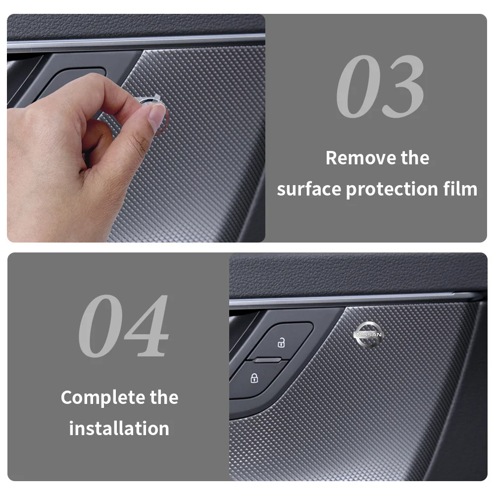 10pcs Universal Car Metal Small Decoration Stickers For Nissan Juke Qashqai X-Trail Leaf Patrol Altima Maxima Micra Murano Note