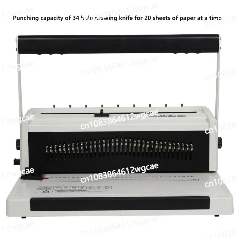 YS-W20A Full Draw Knife Double Wire Iron Ring Binding Machine 34 Hole A4 Punching Machine Picture Book Desk Calendar