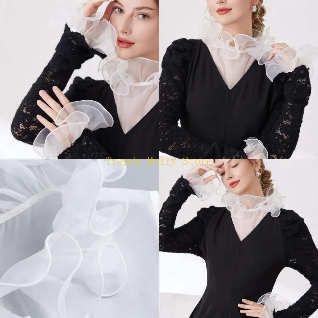 n5kb-fashion-ruffle-decorative-collar-and-arm-cuff-sleeves-set-for-women-formal-outfits-dress-sweater-enhancement-accessories