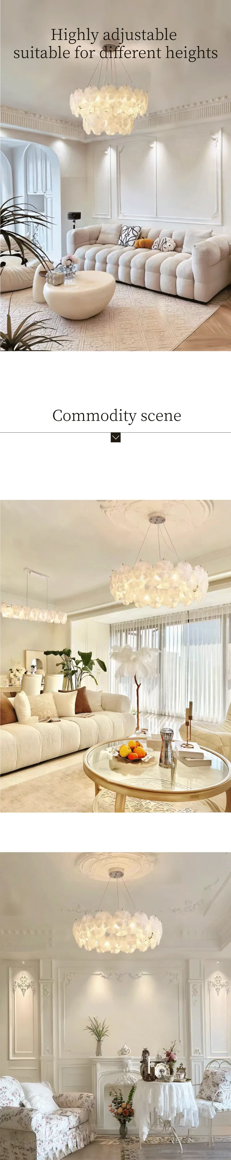 Flower Glass E14 LED Pendant Lights Living Room Luminaires