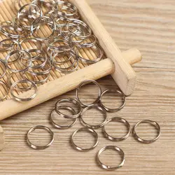 50pcs Metal Keyring Keychain Split Ring 8mm 10mm 12mm Key Holder Rings Women Men DIY Key Chains Circle DIY Pendant Tools