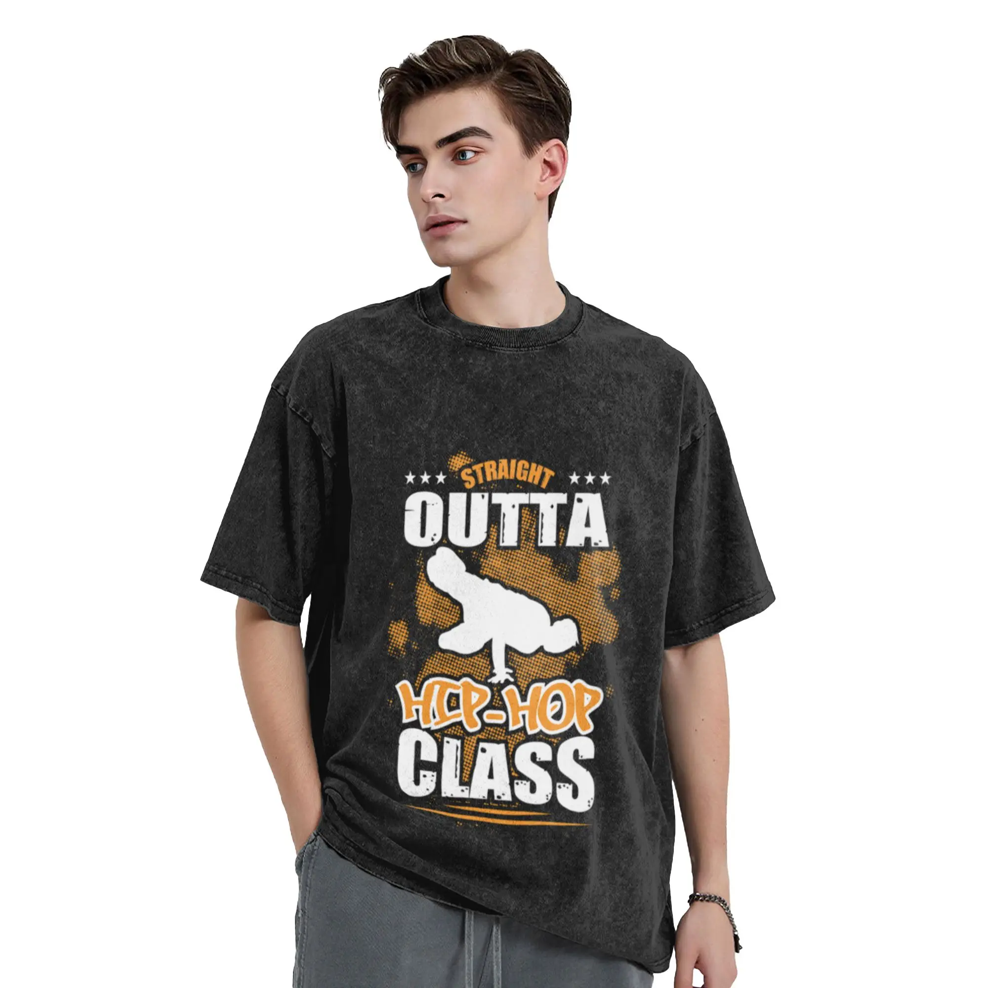 Straight Outta Hip Hop Class  Perfect Gift hip hop Classic Chic A T-Shirt Oversized Short Sleeve Men's Women's Cotton Tees Tops
