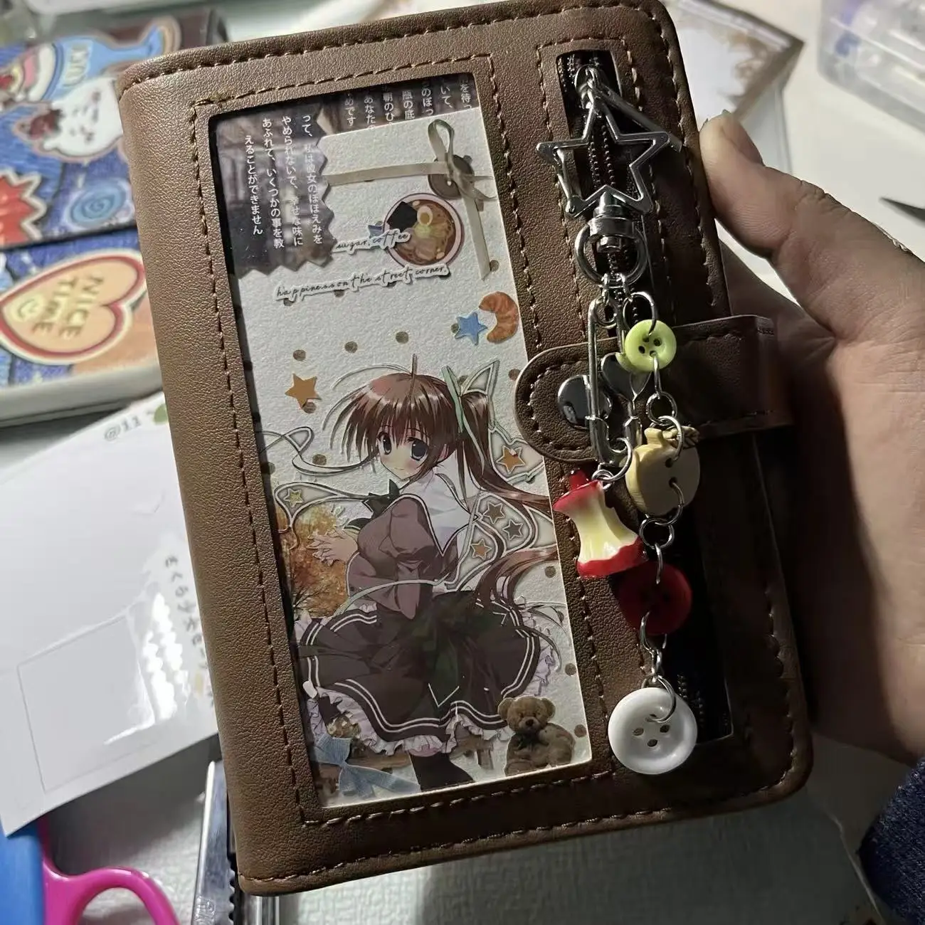 Japanese-style Vintage Brown A7 Leather Multifunctional Loose-leaf Planner INS High-appearance Student Portable Notebook Gift