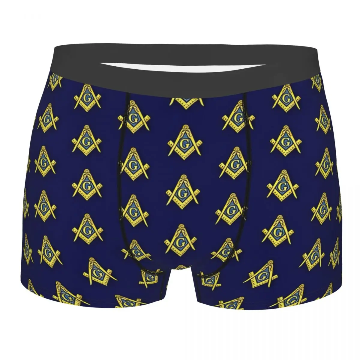 Men Freemason Pattern Square & Compass Masonic Underwear Sexy Boxer Briefs Shorts Panties Male Soft Underpants