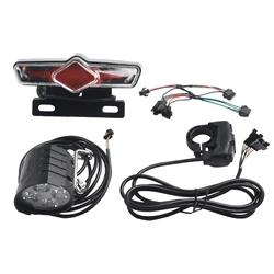 Ebike Bicycle Taillight Front Light Set 36V-60V Bikes Rack Lamp With Horn Headlight Switch Electric Bicycle Turn Tail Light