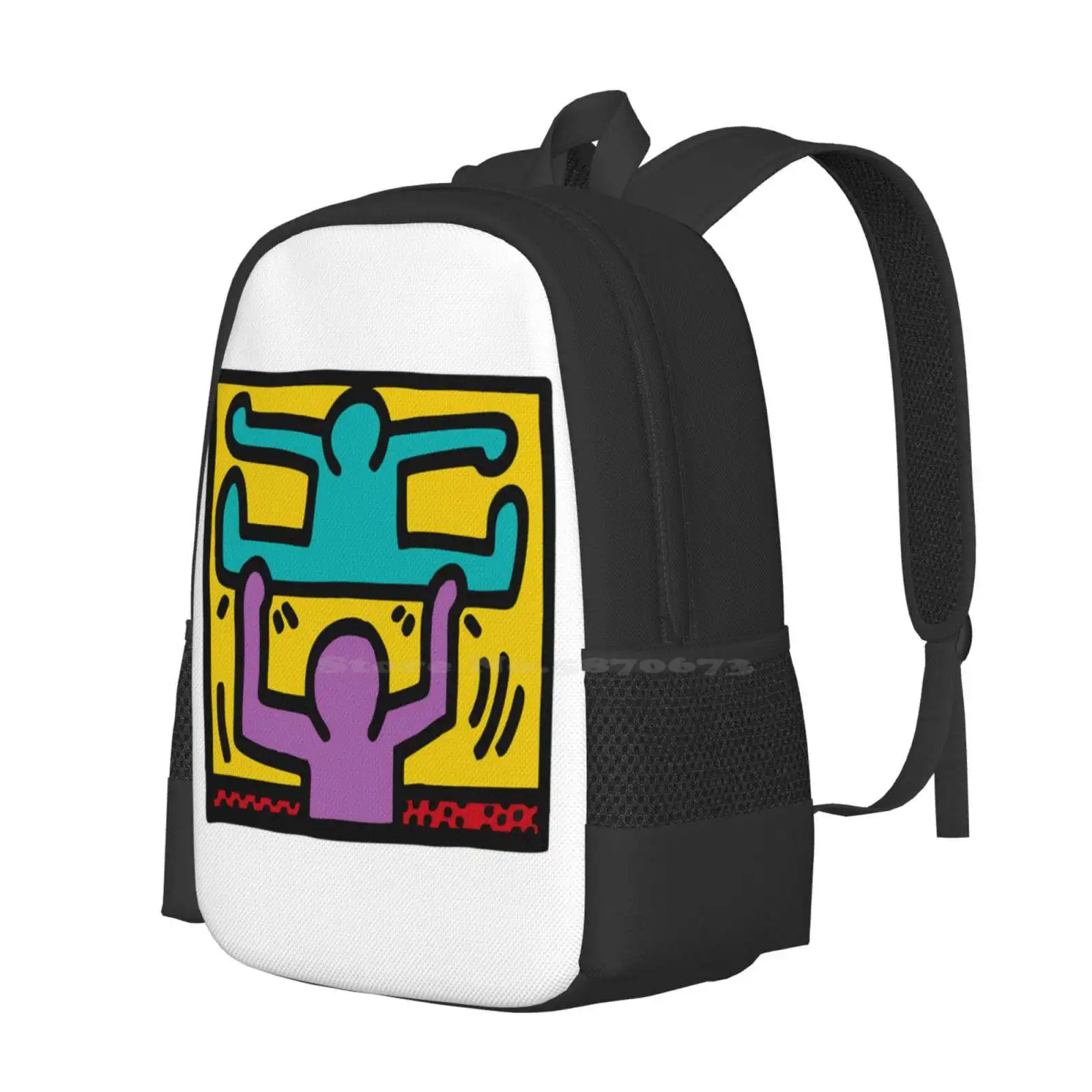 Dj Dance Art Active Hot Sale Schoolbag Backpack Fashion Bags Dog Dj Pop Art Graffit Art Street Art 1988 Abstract Graffiti Art