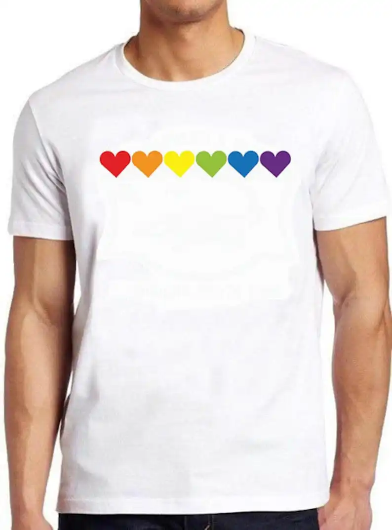 

Hearts Colors Rainbow Gay LGBT Pride Proud Meme Gift Cool Gift Tee T Shirt 809