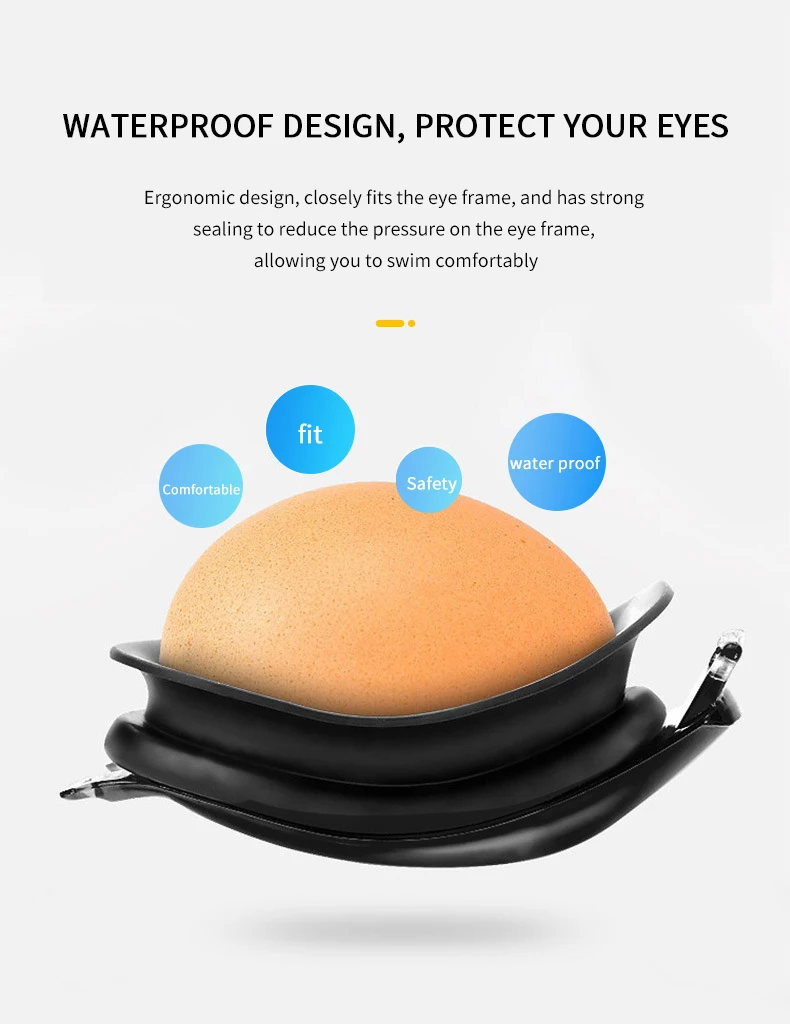 نظارات سباحة للبالغين من الجنسين - نظارات سباحة مضادة للضباب للرجال والنساء - نظارات سباحة احترافية مقاومة للماء من السيليكون قابلة للتعديل