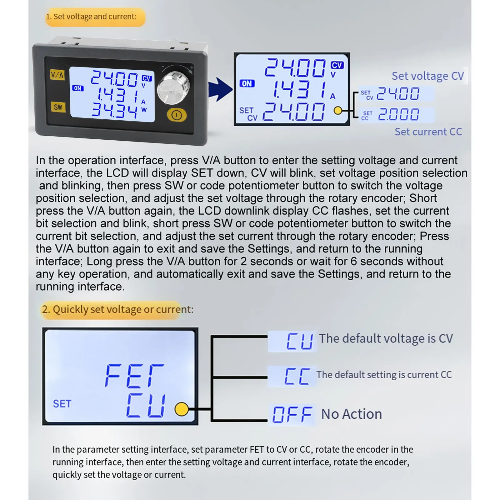 Step Up Converter DC DC Converter Laboratory Testing Dc Step Up Step Down Laboratory Power Full-angle LCD Display