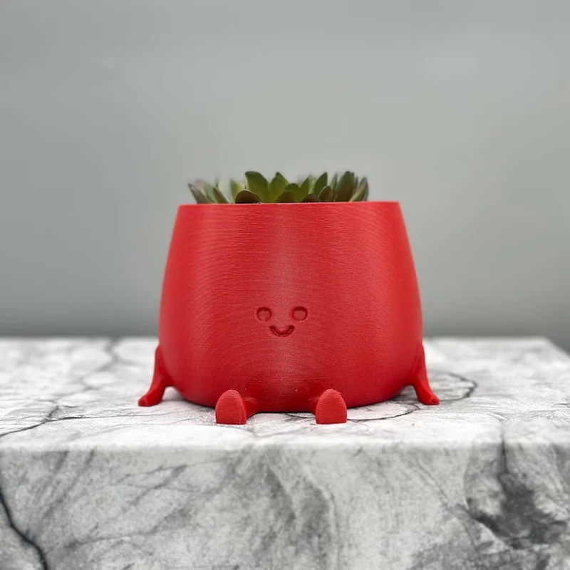 3d printed creative smiley face flowerpot Kawaii cute flowerpot sitting flowerpot Home furnishings