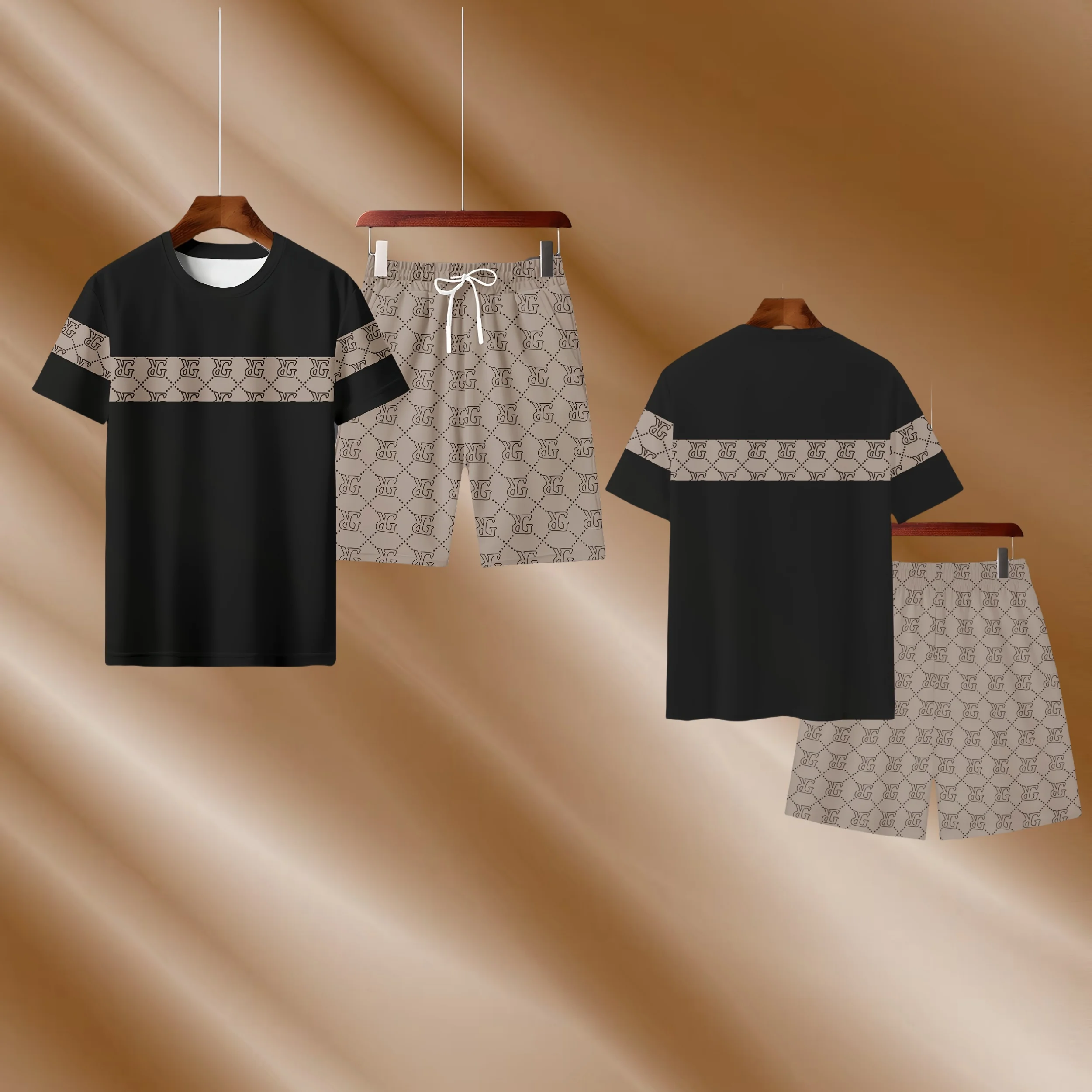

2025 Latest Hot T-shirt Set 3D Vacation Style Trendy Various Elements Fashionable Street Men's Set Summer Top Shorts Breathable