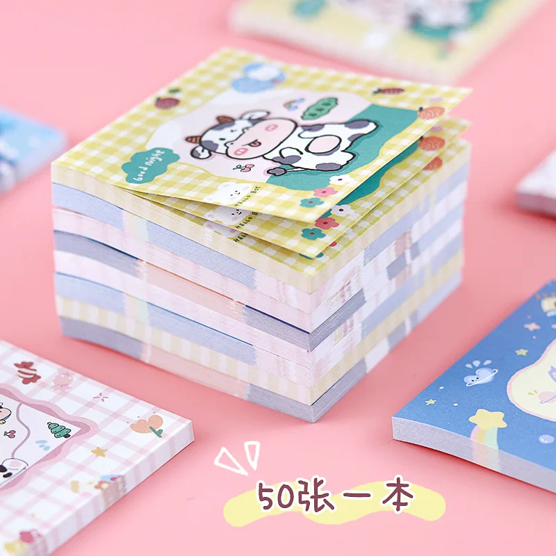 Stationery Cartoon Cute Sticker Color Student Mark Message  Note Paper Tearable Small Book Memo Pad Scrapbooking