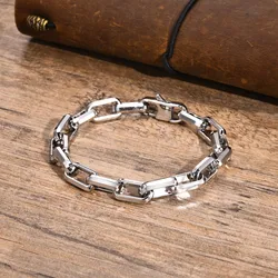 Mprainbow Mens 9.2MM Chunky Paperclip Chain Bracelets, Waterproof Stainless Steel Link Chain Wristband,Birthday Party Gifts