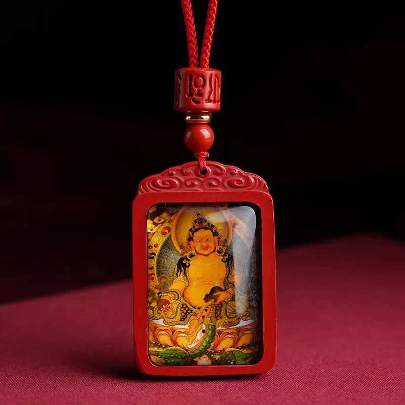 

Cinnabar Purple Gold Sand Yellow God of Wealth Thangka Birth Buddha Female Male Same Style Amulet Factory Direct Sales