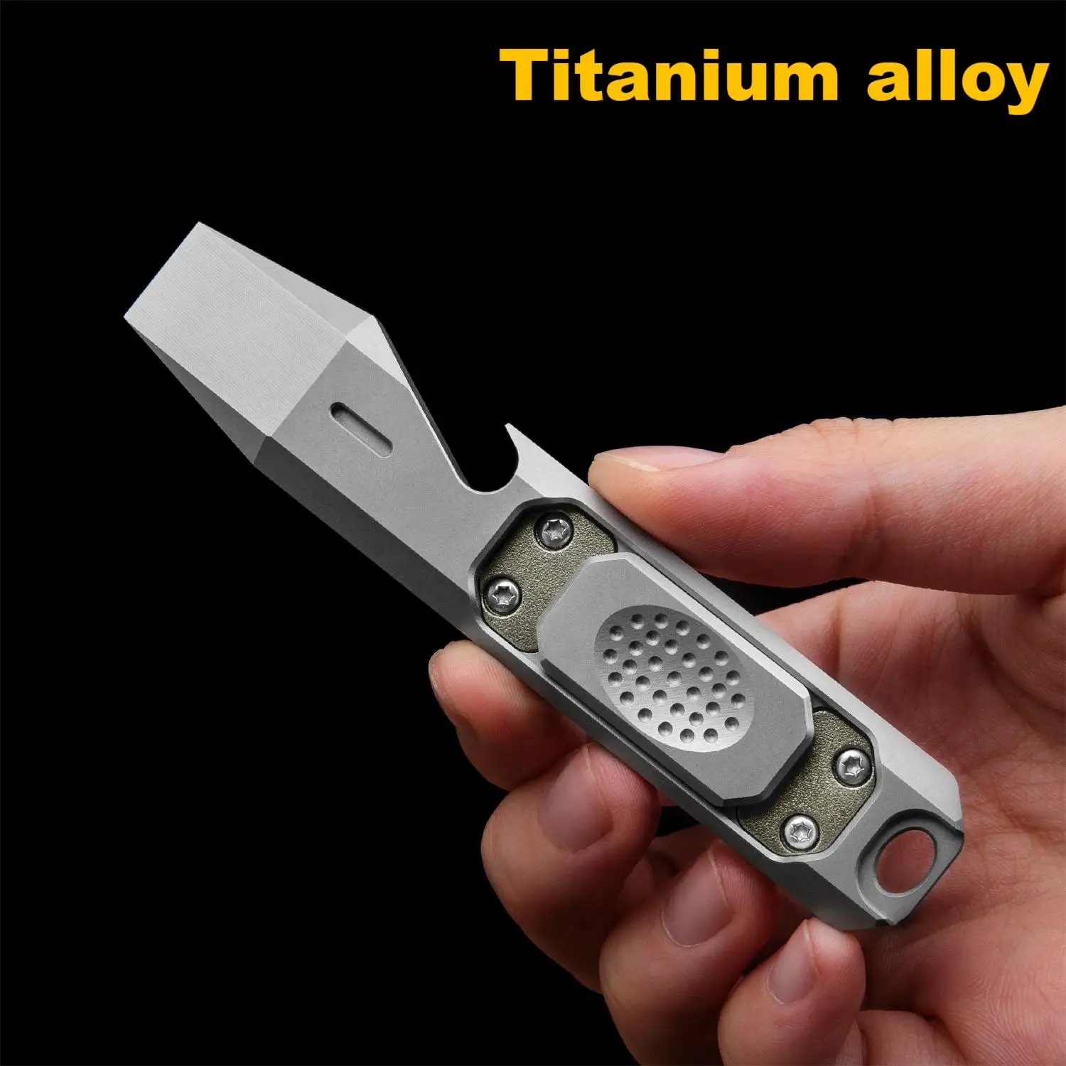 103mm TC4 Titanium Alloy Crowbar Multi-function Screwdriver Push Slider Anti Stress Outdoor Camping Bottle Opener EDC Tools