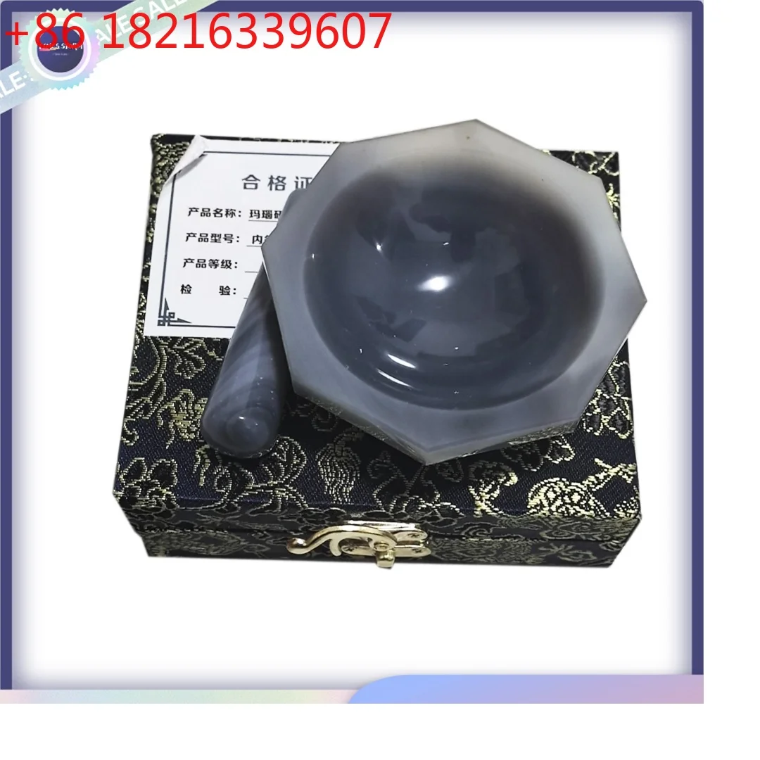 YAO 1set Lab Inner Diameter 30mm To 130mm Natural Agate Mortar and Pestle A-GRADE for Chemistry Laboratory Grinding