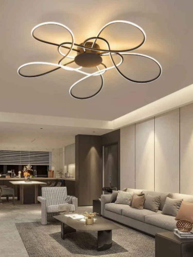 Postmodernistyczne luksusowe kreatywne lampy sufitowe LED w kształcie kwiatów, designerskie lampy sufitowe do sypialni, salonów, holów, willi. — 2