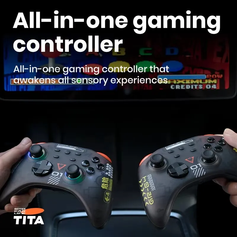 All-in-One Wireless Gaming Controller for Tesla Model 3/Y/S/X Six-Axis Bluetooth Gamepad Multi-Platform Car Gaming Accessory