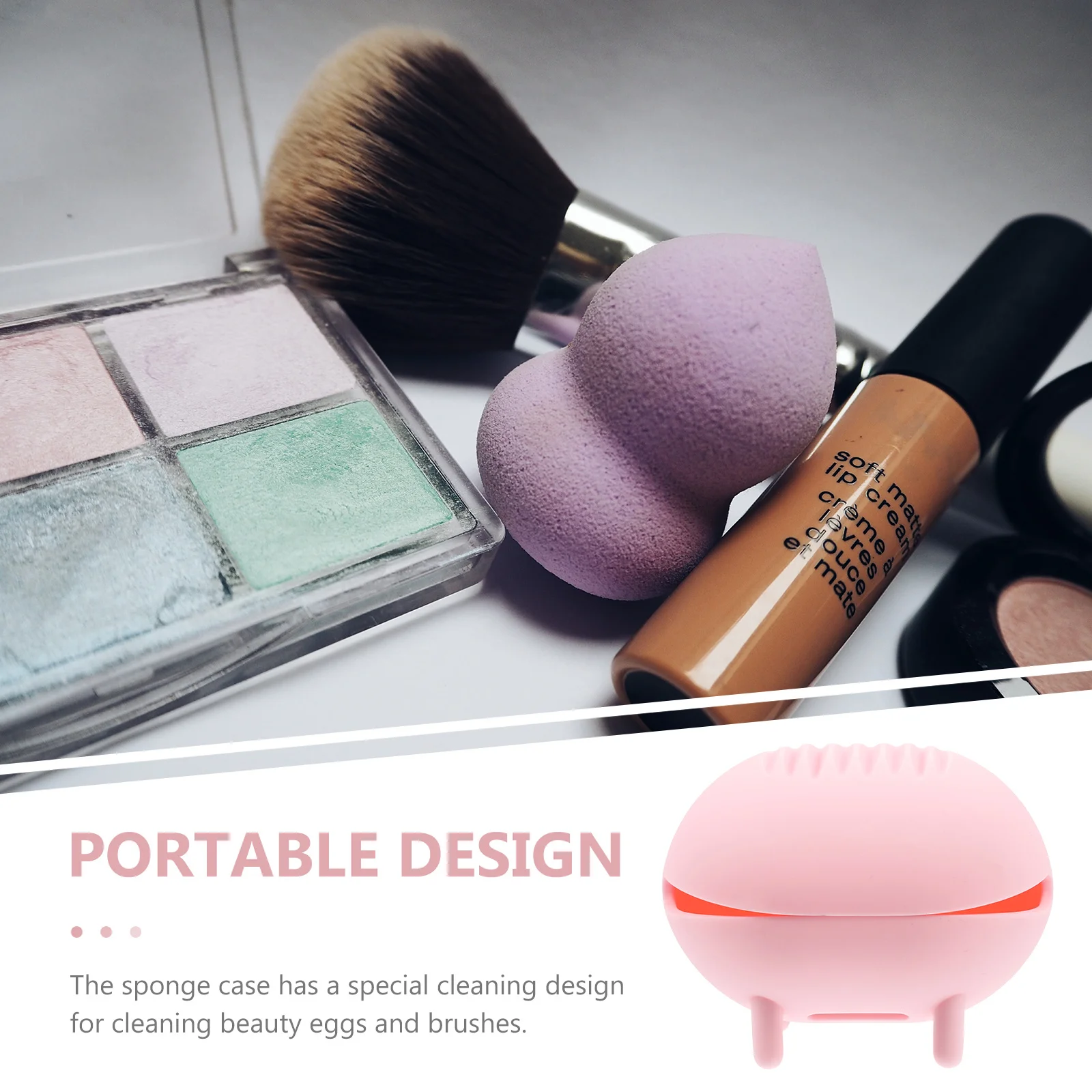Porta spugna per trucco in silicone Scatola per spugna per fondotinta da viaggio Custodia per frullatore portatile Custodia per uova per trucco traspirante