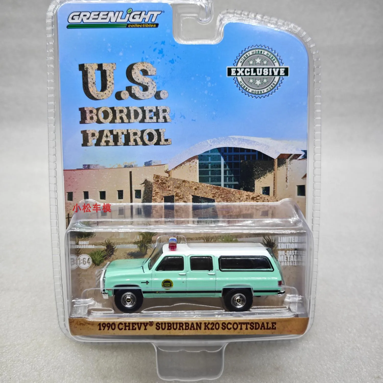 

Greenlight 1:64 1990 Chevrolet Suburban K20 Scottsdale, модель автомобиля из сплава, высокая деталь, коллекционный подарок, украшение, подарок