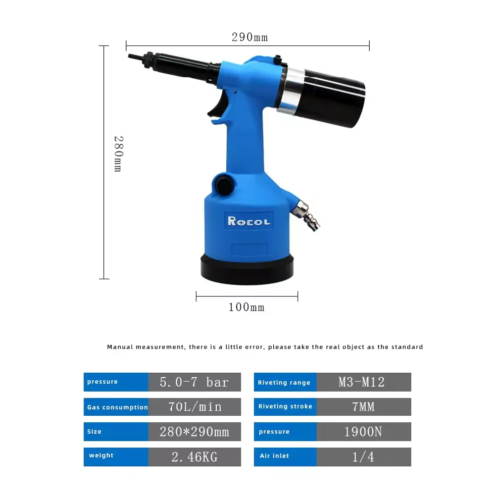 Rivettatrice pneumatica idraulica industriale Rivetto pneumatico automatico Dado Pistola sparachiodi Strumenti hardware Rivnut Rivettatura metrica M3M4M5 M6 M8 M10