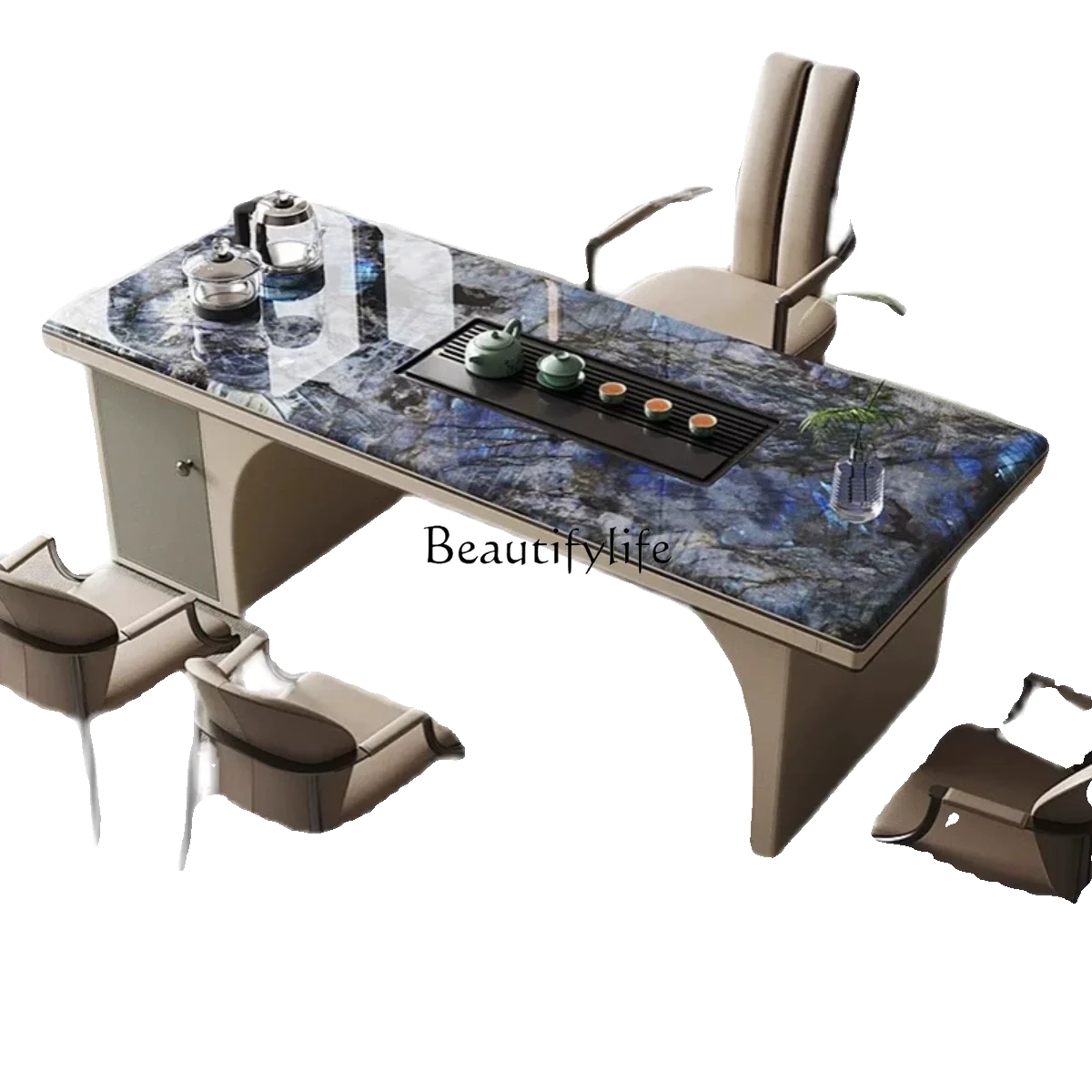 

LJY*Light luxury rock plate tea table composite supercrystalline stone tea table