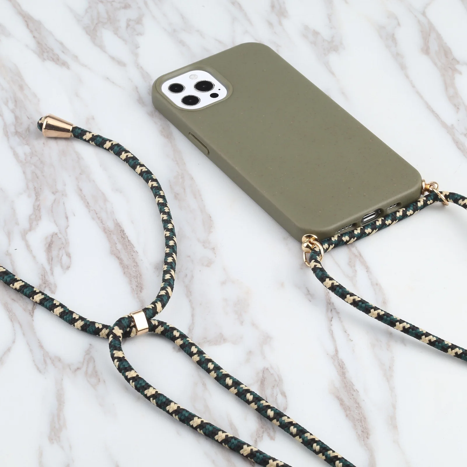 Strap Cord Chain Lanyard Silicone Case for Samsung Galaxy S8, S9, S21, S22, A51, A70, A12, A40 Candy Color Soft TPU Back Cover