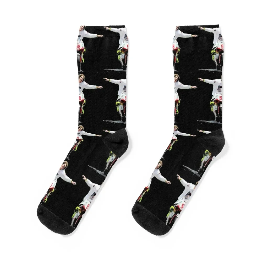 Super Sic Marco Simoncelli Celebrating Socks christmass gift retro Men's Socks Women's