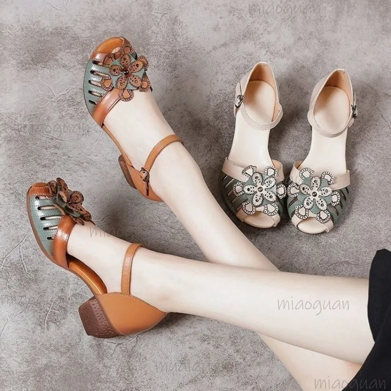 Sandalias Gladiador Vintage para Mujer, con Punta Abierta, Color Beige Marrón, con Correa en el Tobillo, Estilo Romano, Retro, Cómodas, Antideslizantes para Exteriores