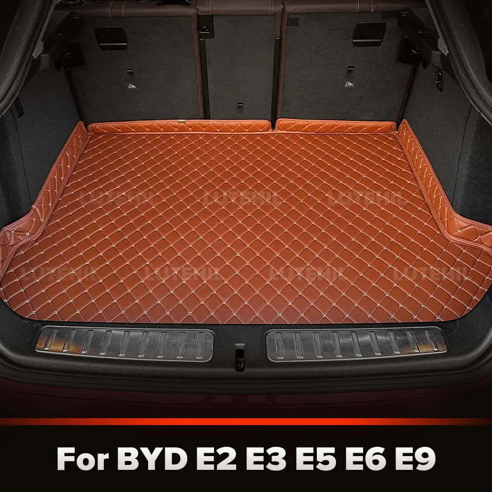 

Для BYD E2 E3 E5 E6 E9 изготовленный на заказ коврик в багажник автомобиля, противогрязный коврик, защитный коврик, грузовой вкладыш, авто аксессуары для интерьера